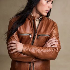 New Banana Republic Leather Biker Jacket